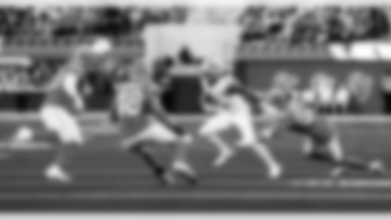 Detroit Lions running back Jahmyr Gibbs (0) during an NFL football game against the Los Angeles Rams on Sunday, Dec. 14, 2025 in Inglewood, Calif. (Jeff Nguyen/Detroit Lions via AP)