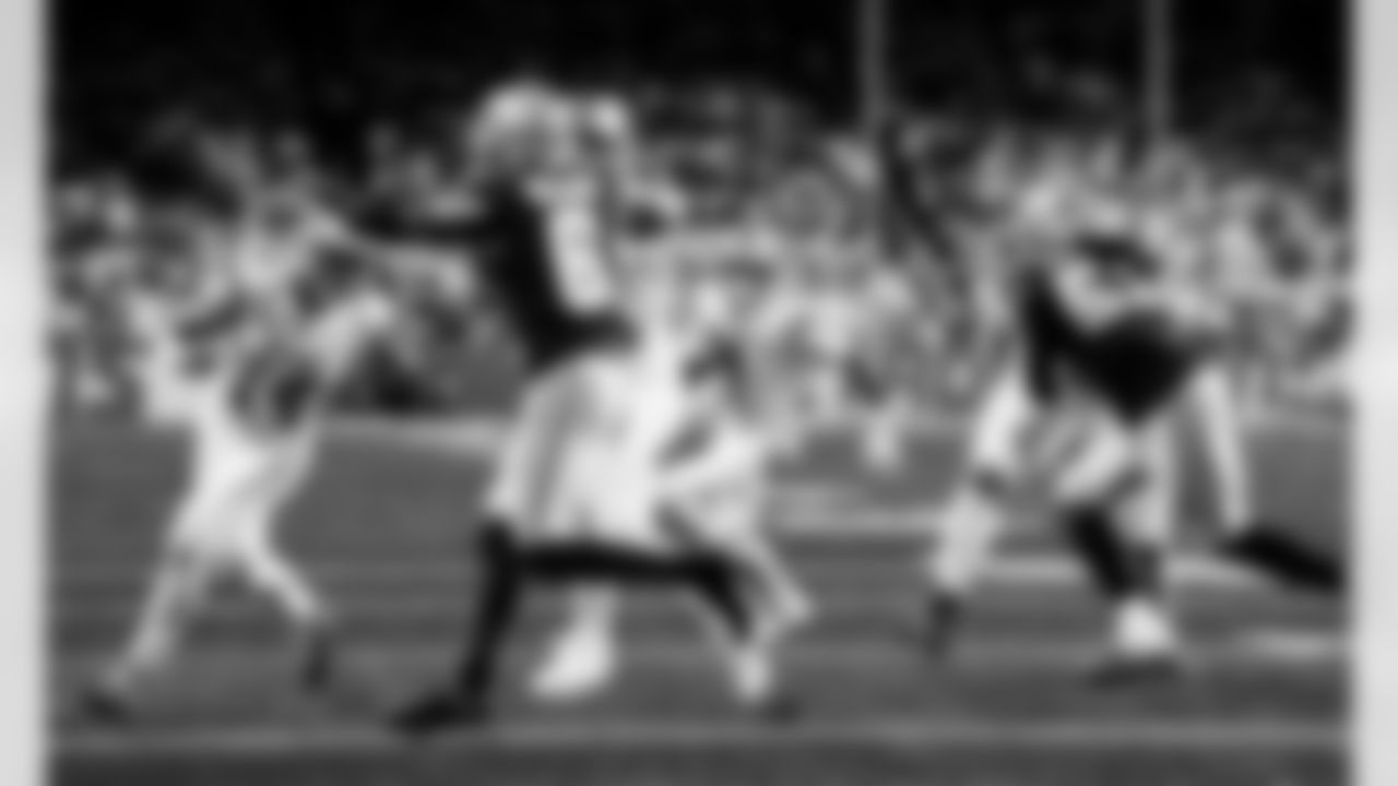 Detroit Lions wide receiver Amon-Ra St. Brown (14) and Detroit Lions wide receiver Jameson Williams (1) during an NFL football game against the Dallas Cowboys on Thursday, Dec. 4, 2025 in Detroit. (Jeff Nguyen/Detroit Lions via AP)