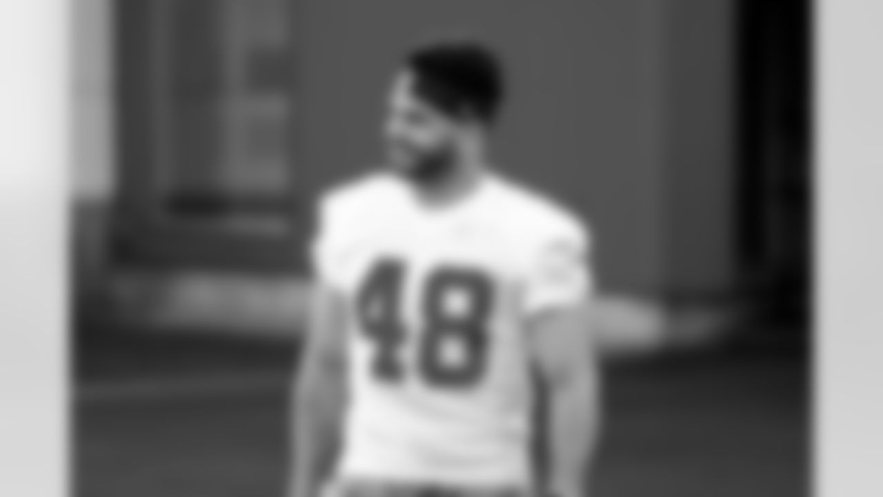 Detroit Lions safety Loren Strickland (48) during rookie minicamp at the Lions Training Facility in Allen Park, MI on May 11, 2024. (Jeff Nguyen/Detroit Lions)