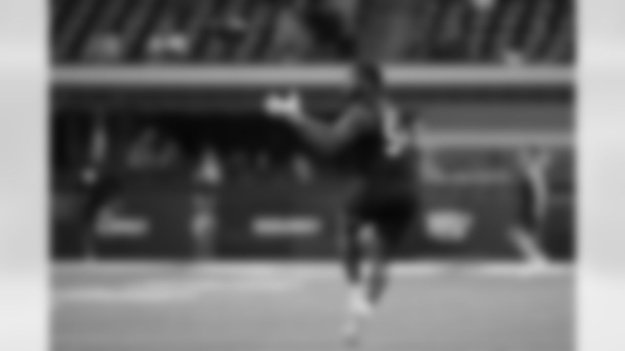 Alabama defensive lineman LT Overton (54) runs a drill at the NFL football scouting combine in Indianapolis, Thursday, Feb. 26, 2026. (AP Photo/Julio Cortez)