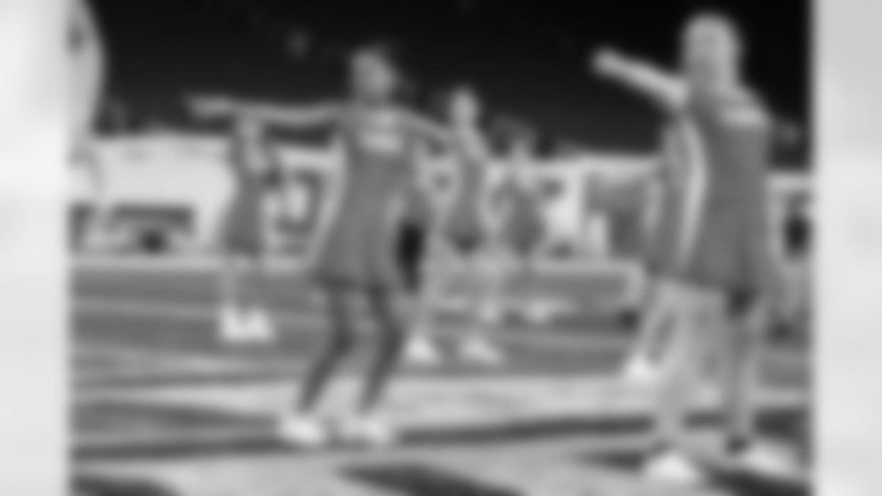 Participants during the junior cheer clinic at Ford Field on Dec. 7, 2025 in Detroit. (Mike Ferdinande/Detroit Lions)