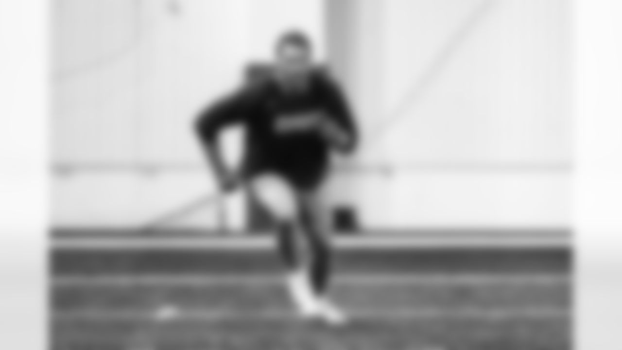 Detroit Lions tight end Brock Wright (89) during offseason workouts at the Meijer Performance Center on May 21, 2025 in Allen Park, Mich. (Jeff Nguyen/Detroit Lions)