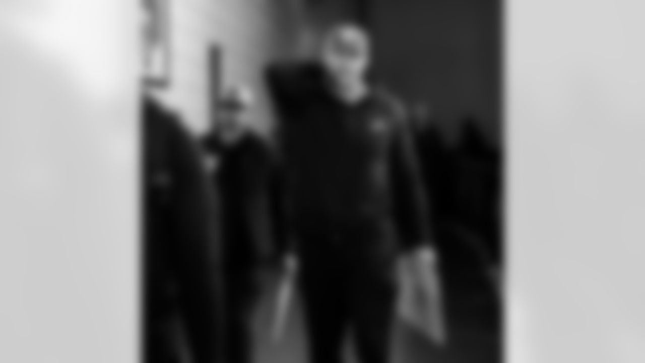 Detroit Lions head coach Dan Campbell arrives to an NFL football game against the Philadelphia Eagles on Sunday, Nov. 16, 2025 in Philadelphia. (Jeff Nguyen/Detroit Lions via AP)