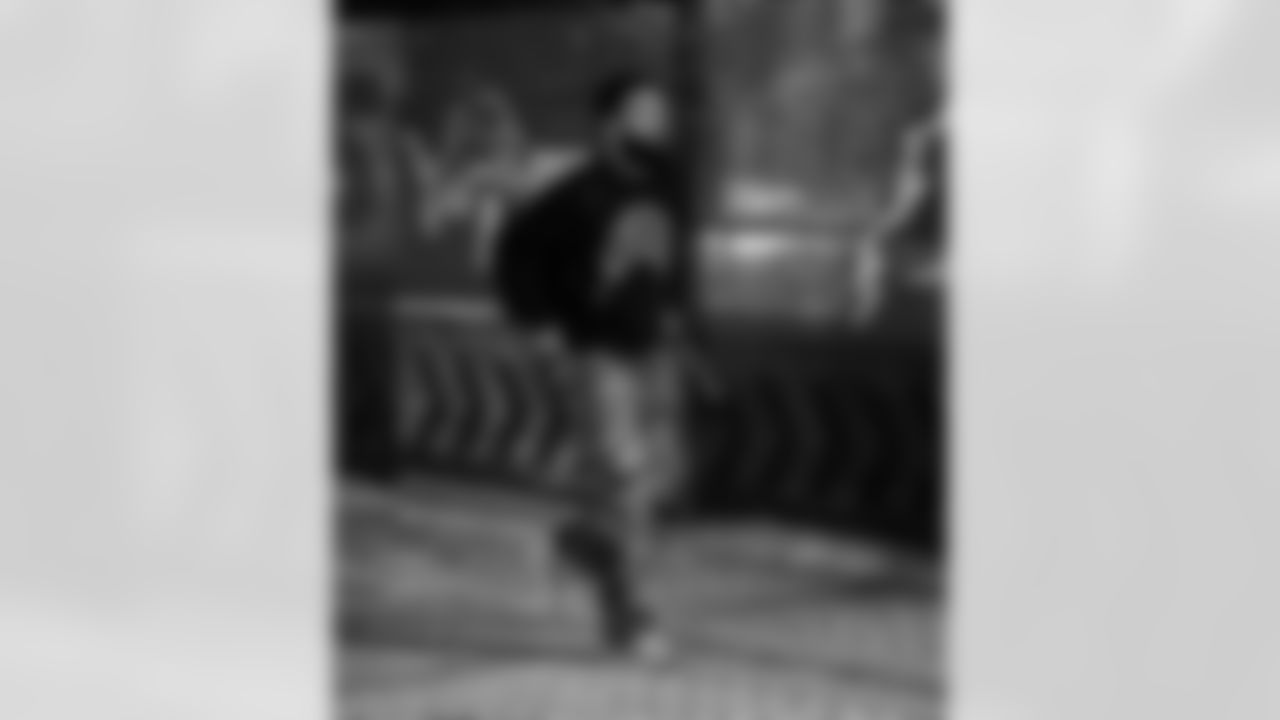 Detroit Lions running back Jacob Saylors (25) arrives to an NFL football game against the Dallas Cowboys on Thursday, Dec. 4, 2025 in Detroit. (Jeff Nguyen/Detroit Lions via AP)