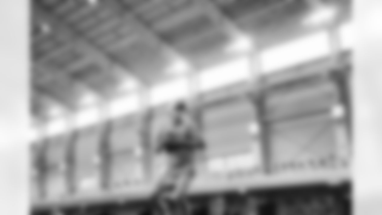 Detroit Lions quarterback Jared Goff (16) during offseason workouts at the Meijer Performance Center on May 8, 2025 in Allen Park, Mich. (Jeff Nguyen/Detroit Lions)