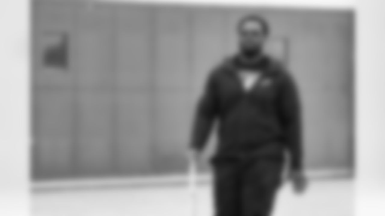 Detroit Lions guard Kayode Awosika (74) travels to Philadelphia on Nov. 15, 2025. (Jeff Nguyen/Detroit Lions via AP)