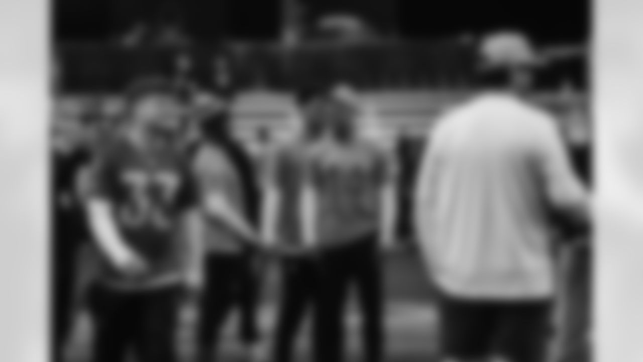 Detroit Lions running back Jahmyr Gibbs (0) and Detroit Lions wide receiver Amon-Ra St. Brown (14) at Pro Bowl Games practice on Feb. 2, 2026 in San Francisco, California. (Stuart Zaas/Detroit Lions)