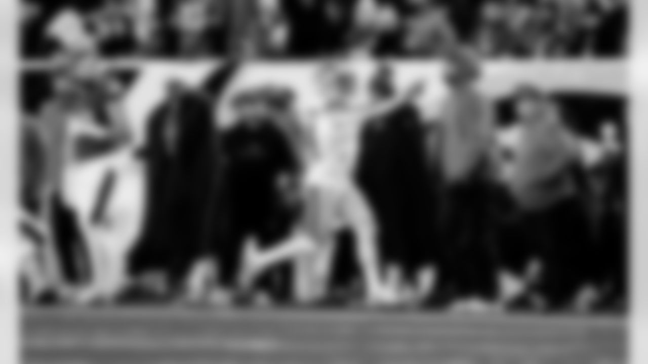 Detroit Lions wide receiver Amon-Ra St. Brown (14) gets a first down during an NFL football game against the Philadelphia Eagles on Sunday, Nov. 16, 2025 in Philadelphia. (Jeff Nguyen/Detroit Lions via AP)