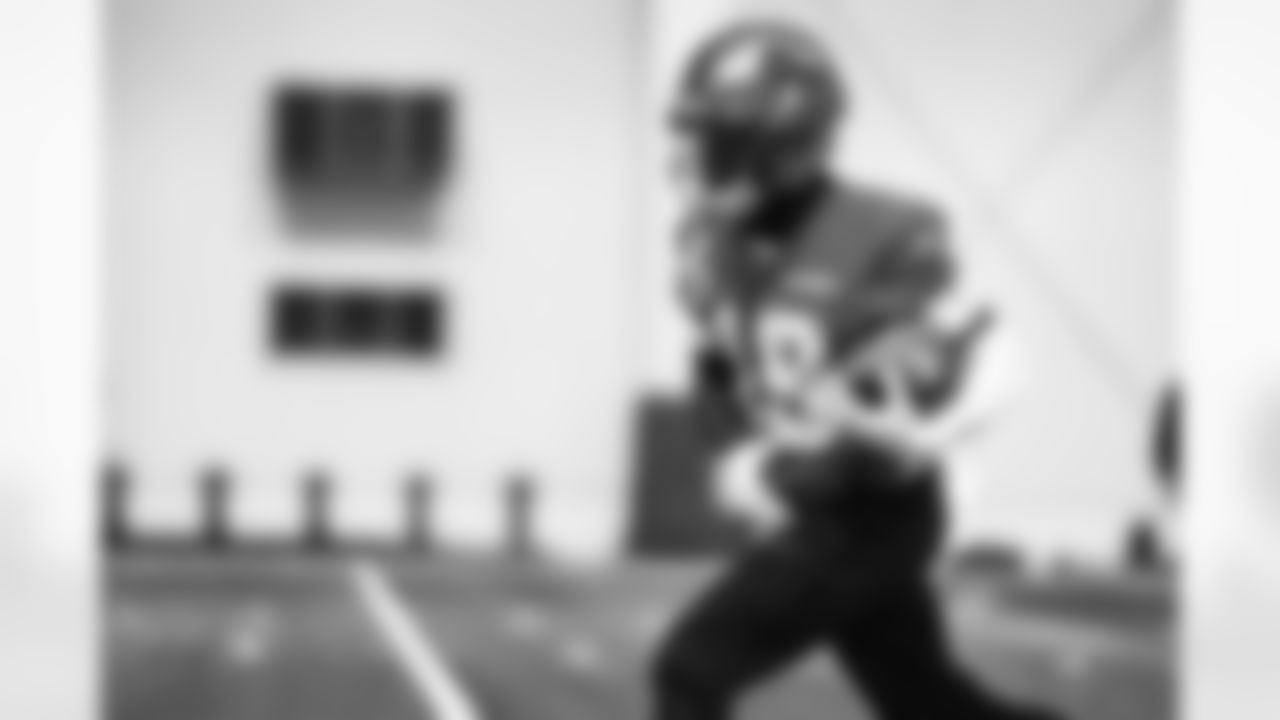 Detroit Lions wide receiver Dominic Lovett (19) during practice at the Meijer Performance Center on Nov. 20, 2025 in Allen Park, Mich. (Jeff Nguyen/Detroit Lions)