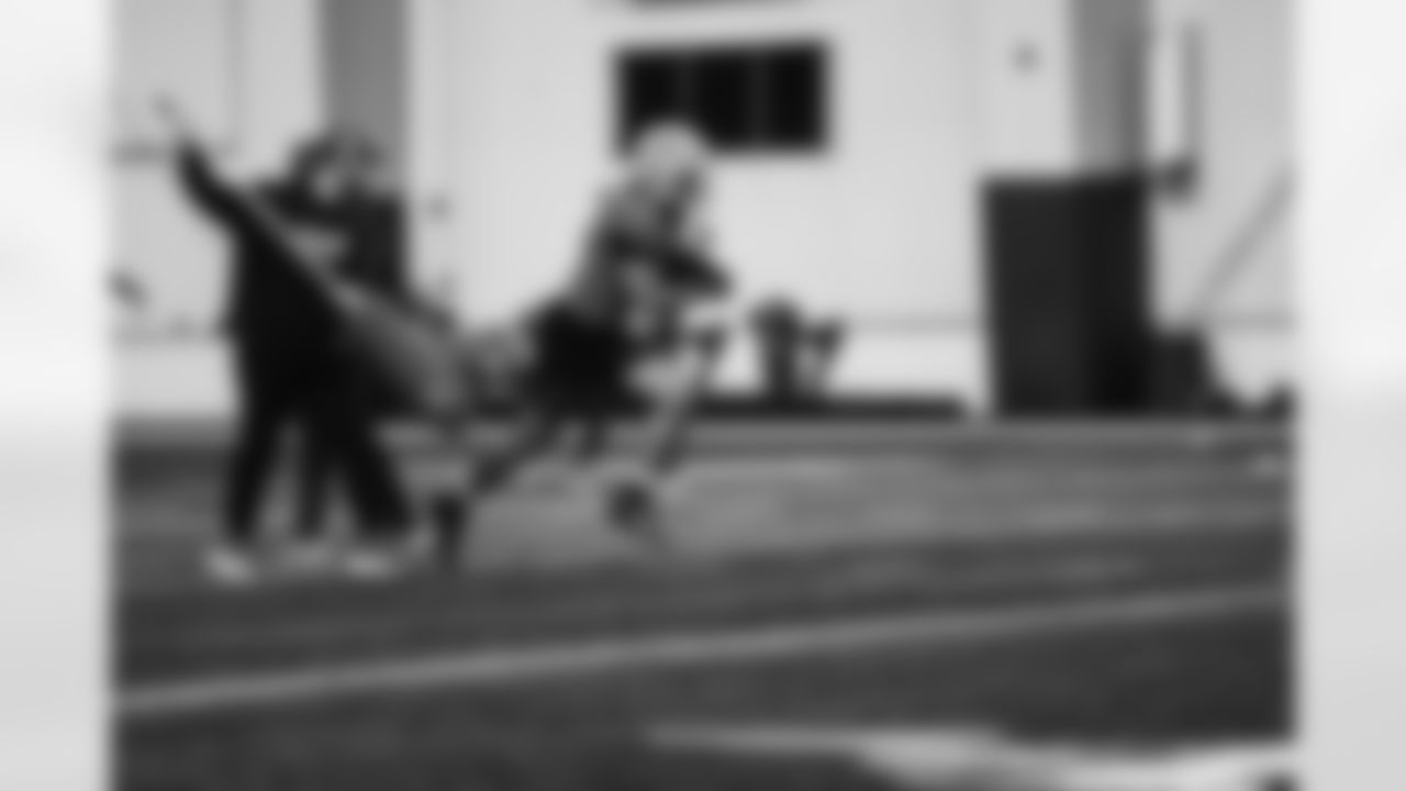 Detroit Lions running back Jacob Saylors (25) during practice at the Meijer Performance Center on Dec. 1, 2025 in Allen Park, Mich. (Josh Mandujano/Detroit Lions)