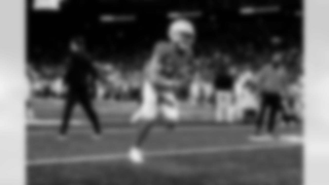 Detroit Lions wide receiver Amon-Ra St. Brown (14) before an NFL football game against the Green Bay Packers on Thursday, Nov. 27, 2025 in Detroit. (Jeff Nguyen/Detroit Lions via AP)