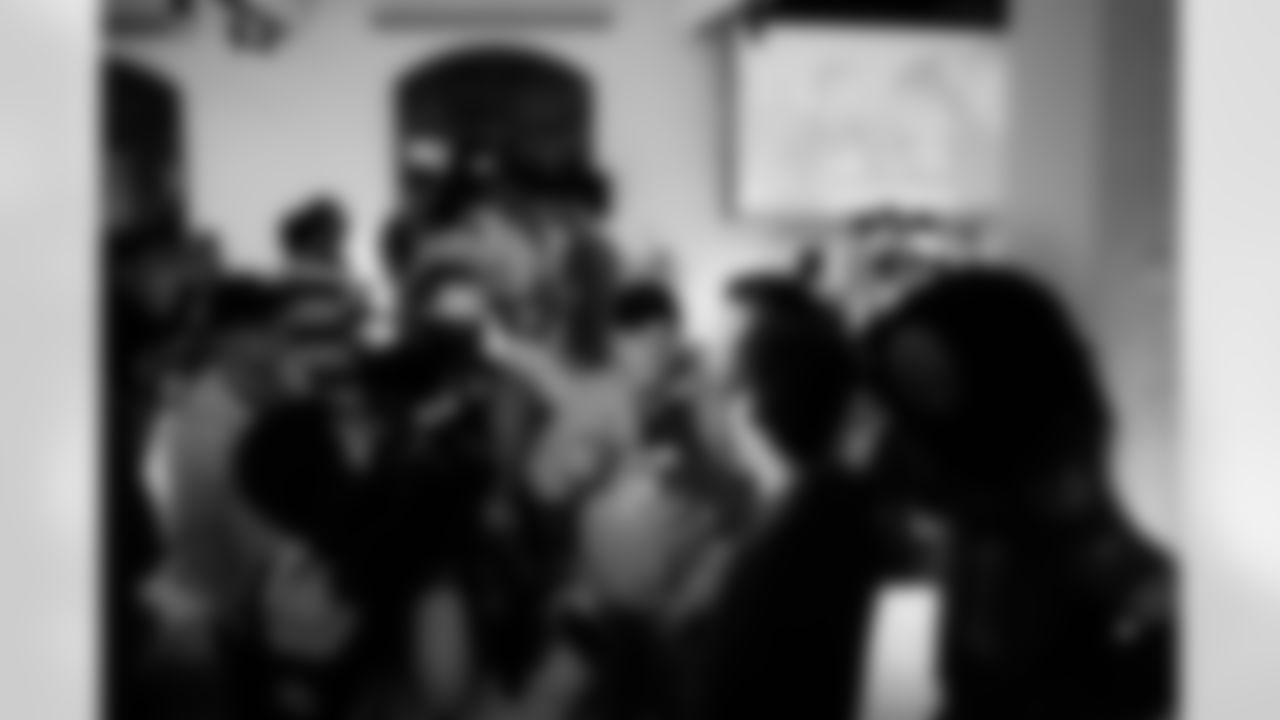 Fans attend a Thanksgiving game watch party on Thursday, Nov. 27, 2025 in Cologne, Germany. (Felix Lindenbeck/Detroit Lions via AP)