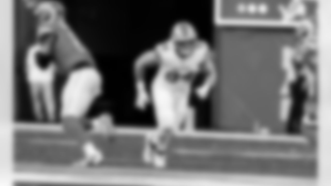 Detroit Lions tight end Shane Zylstra (84) during an NFL football game against the Los Angeles Rams on Sunday, Dec. 14, 2025 in Inglewood, Calif. (Jeff Nguyen/Detroit Lions via AP)