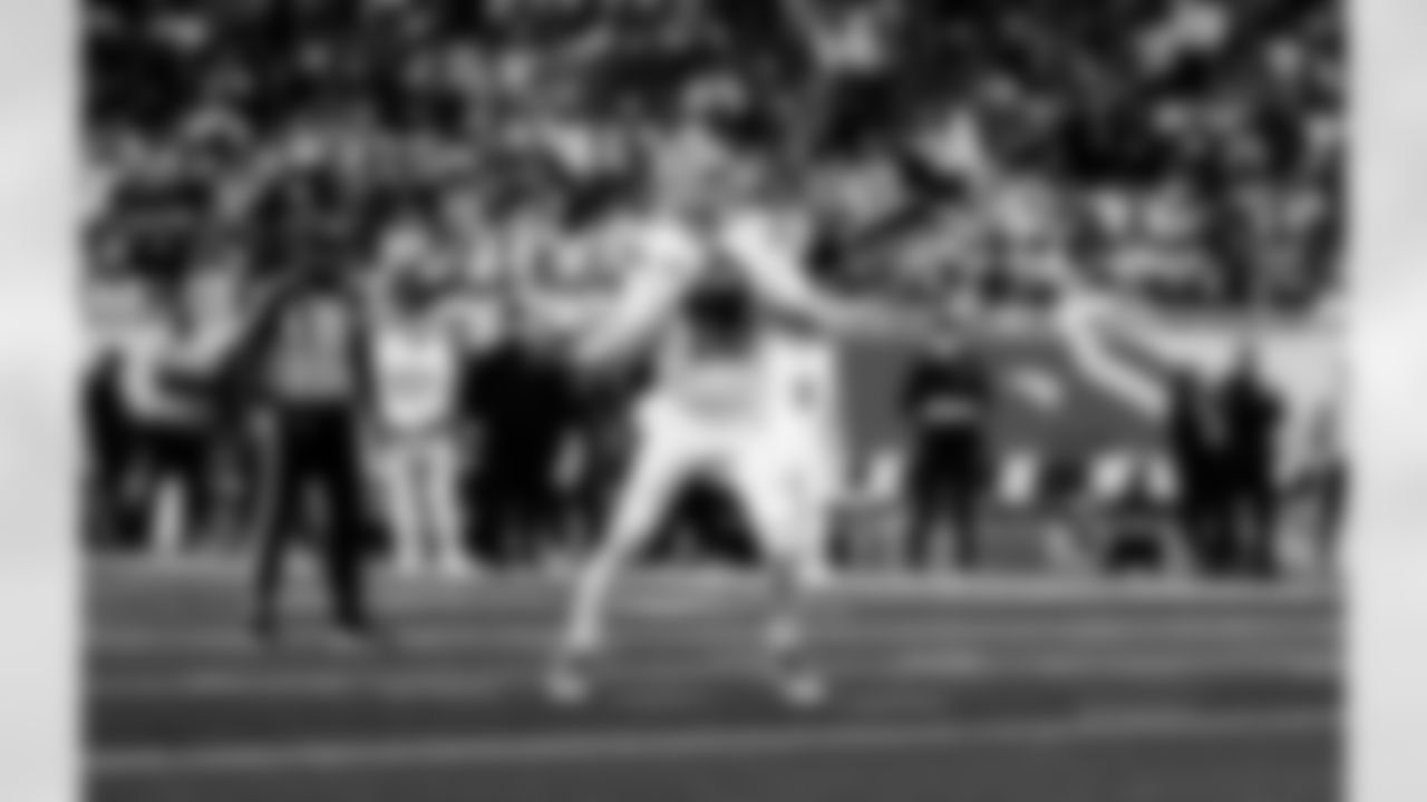 Detroit Lions quarterback Jared Goff (16) during an NFL football game against the Dallas Cowboys on Thursday, Dec. 4, 2025 in Detroit. (Jeff Nguyen/Detroit Lions via AP)