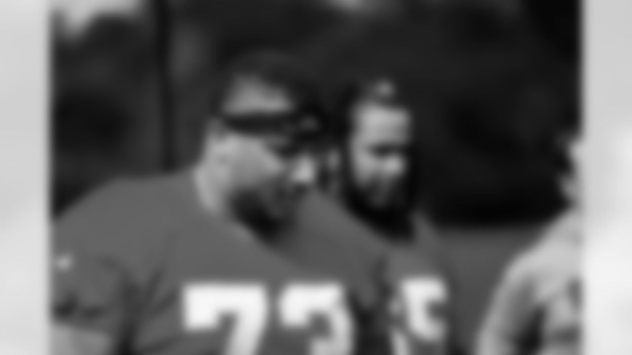 Detroit Lions offensive lineman Christian Mahogany (73) during rookie minicamp at the Lions Training Facility in Allen Park, MI on May 11, 2024. (Jeff Nguyen/Detroit Lions)