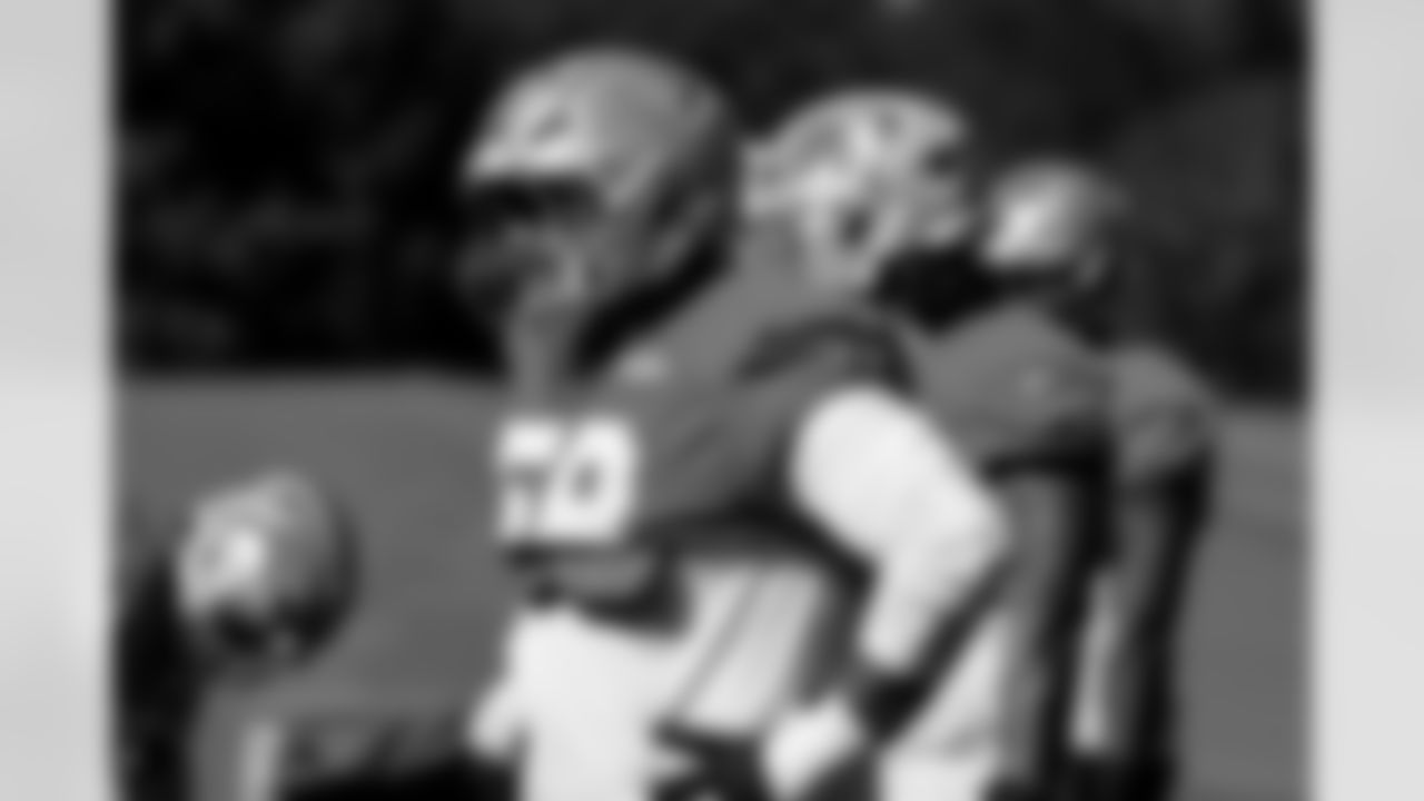 Detroit Lions tackle Penei Sewell (58) during practice at the Meijer Performance Center on Oct. 9, 2025 in Allen Park, Mich. (Jeff Nguyen/Detroit Lions)
