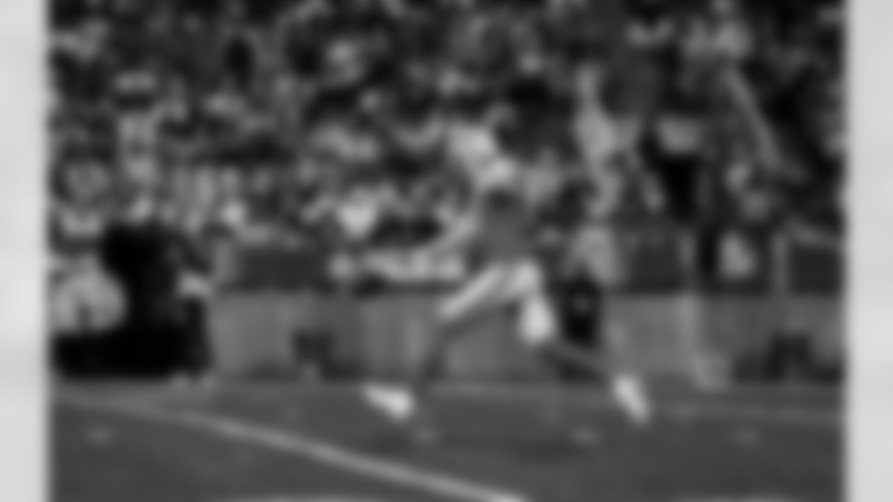 Detroit Lions punter Jack Fox (3) during an NFL football game against the Los Angeles Chargers, Thursday, July 31, 2025, in Canton, Ohio. (Jeff Nguyen/Detroit Lions via AP)