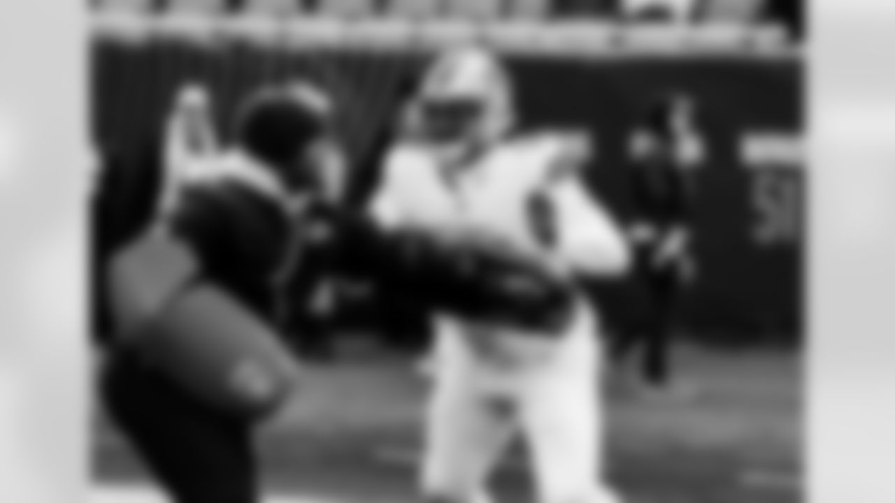 Detroit Lions defensive lineman Tyler Lacy (78) before an NFL football game against the Chicago Bears on Sunday, Jan. 4, 2026 in Chicago. (Jeff Nguyen/Detroit Lions via AP)