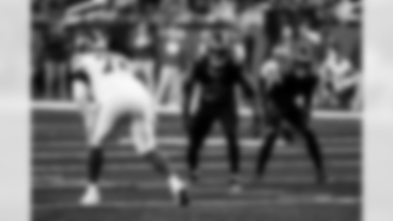 Detroit Lions edge rusher Al-Quadin Muhammad (96) and Detroit Lions cornerback Arthur Maulet (27) during an NFL football game against the New York Giants on Sunday, Nov. 23, 2025 in Detroit. (Jeff Nguyen/Detroit Lions via AP)