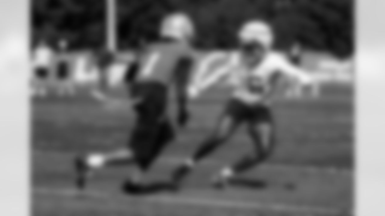 Detroit Lions wide receiver Jameson Williams (1) and Detroit Lions cornerback Terrion Arnold (6) during training camp at the Meijer Performance Center on July 22, 2025 in Allen Park, Mich. (Jeff Nguyen/Detroit Lions)