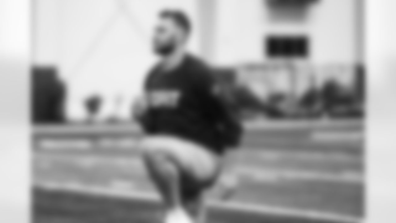 Detroit Lions tight end Brock Wright (89) during offseason workouts at the Meijer Performance Center on April 23, 2025 in Allen Park, Mich. (Jeff Nguyen/Detroit Lions)