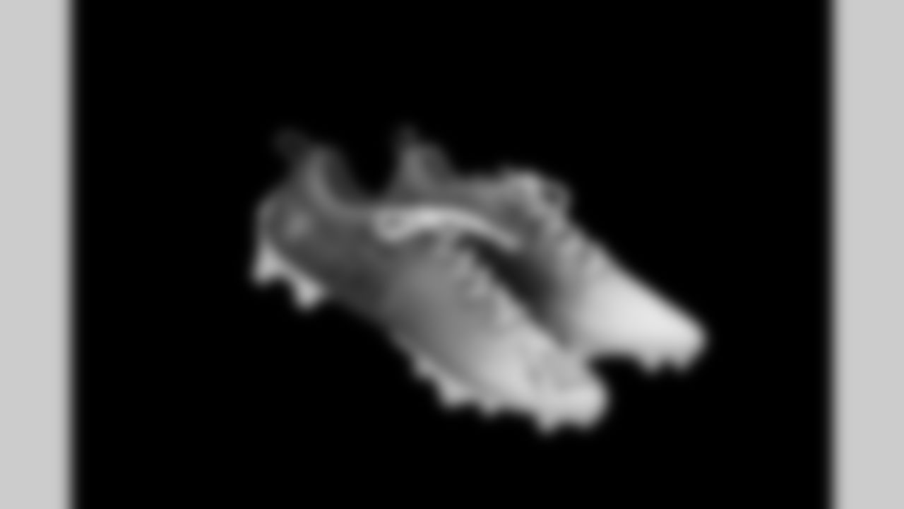 Cleats belonging to Detroit Lions defensive back Brian Branch (32) photographed at the Meijer Performance Center on Nov. 12, 2025 in Allen Park, Mich. (Jeff Nguyen/Detroit Lions)