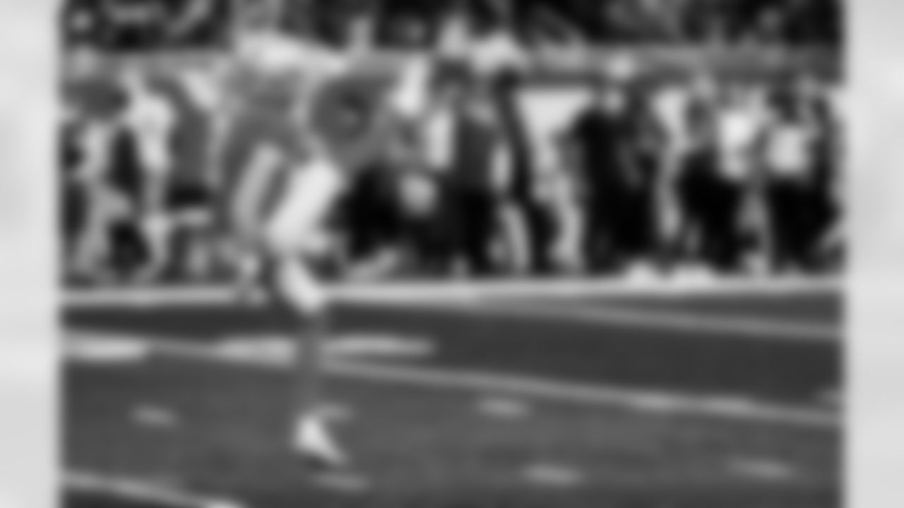 Detroit Lions punter Jack Fox (3) during an NFL football game against the Green Bay Packers on Thursday, Nov. 27, 2025 in Detroit. (Jeff Nguyen/Detroit Lions via AP)