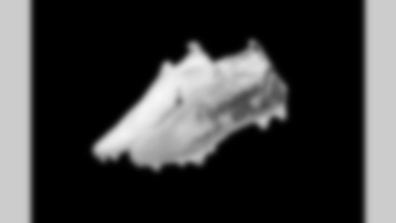 Cleats belonging to Detroit Lions wide receiver Kalif Raymond (11) photographed at the Meijer Performance Center on Nov. 12, 2025 in Allen Park, Mich. (Jeff Nguyen/Detroit Lions)