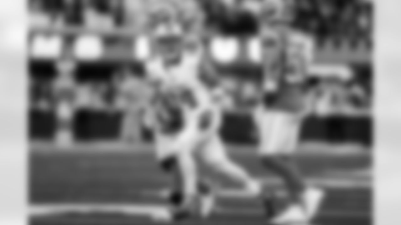 Detroit Lions wide receiver Amon-Ra St. Brown (14) during an NFL football game against the Los Angeles Rams on Sunday, Dec. 14, 2025 in Inglewood, Calif. (Jeff Nguyen/Detroit Lions via AP)