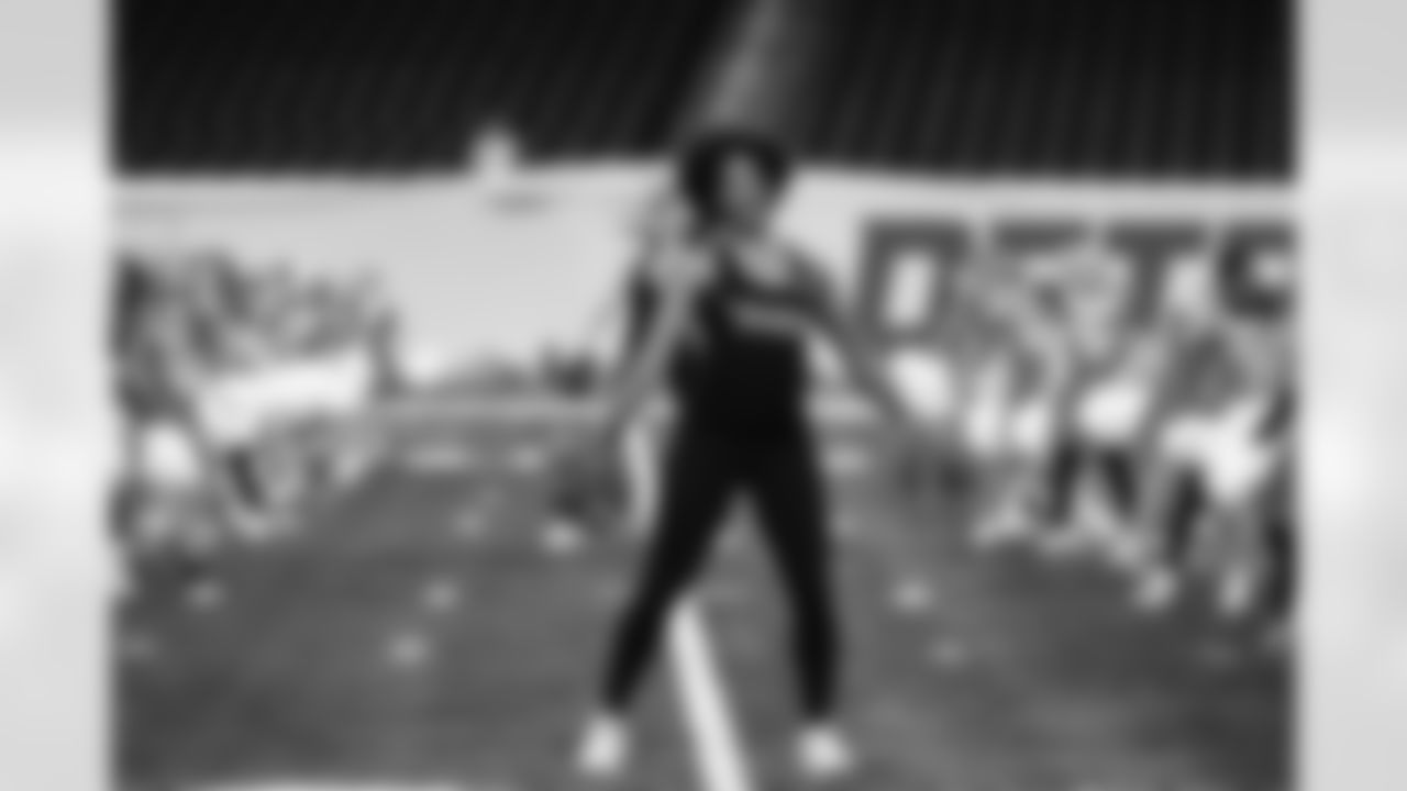 Participants during the junior cheer clinic at Ford Field on Dec. 7, 2025 in Detroit. (Mike Ferdinande/Detroit Lions)