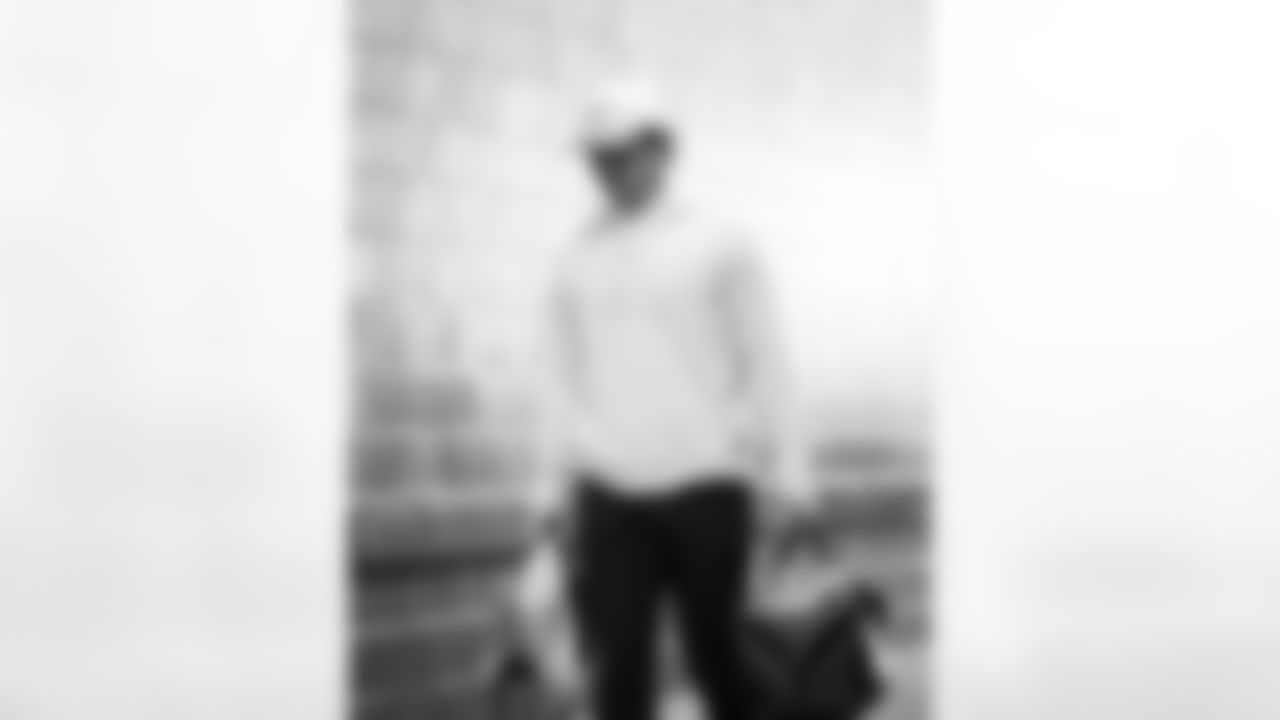 Detroit Lions kicker Jake Bates (39) arrives to an NFL football game against the Washington Commanders on Sunday, Nov. 9, 2025 in Landover, Md. (Jeff Nguyen/Detroit Lions via AP)