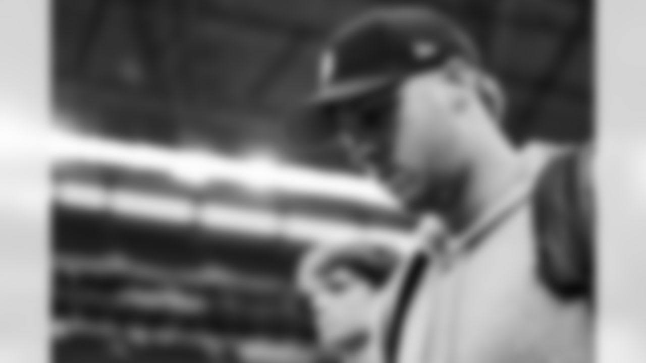 Detroit Lions quarterback Jared Goff (16) arrives to an NFL football game against the Minnesota Vikings on Thursday, Dec. 25, 2025 in Minneapolis. (Jeff Nguyen/Detroit Lions via AP)