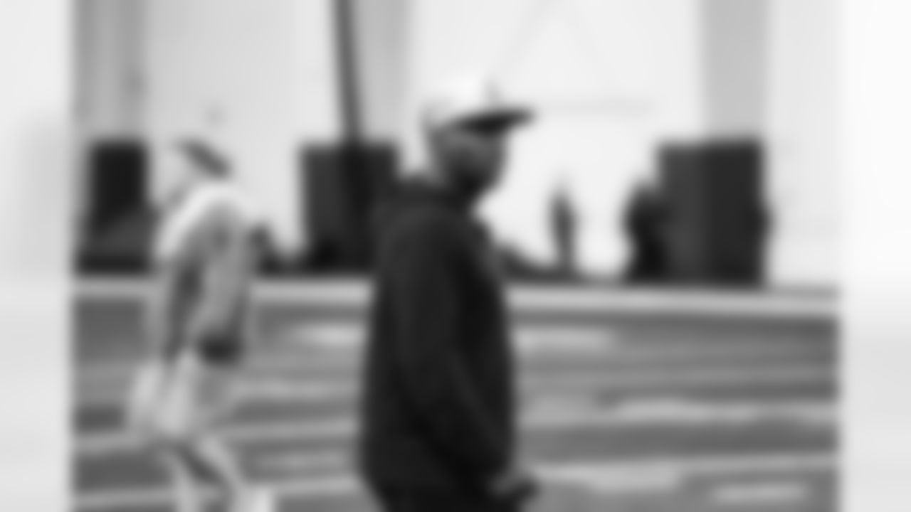 Detroit Lions Assistant Head Coach/Running Backs Coach Scottie Montgomery during practice at the Lions training facility in Allen Park, MI on January 19, 2024. (Jeff Nguyen/Detroit Lions)