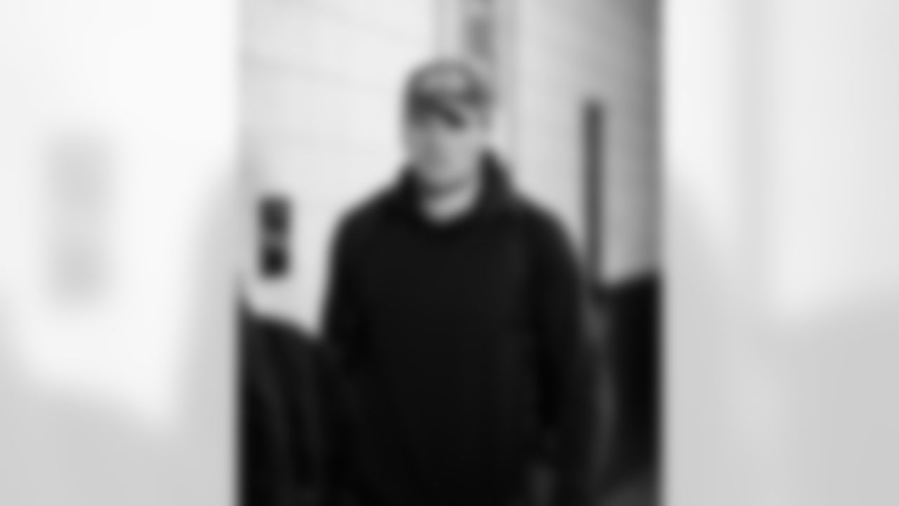 Detroit Lions linebacker Jack Campbell (46) arrives to an NFL football game against the Philadelphia Eagles on Sunday, Nov. 16, 2025 in Philadelphia. (Jeff Nguyen/Detroit Lions via AP)