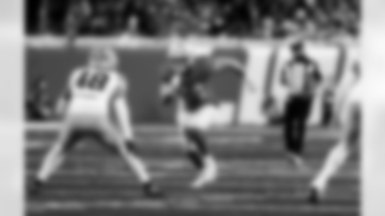 Detroit Lions linebacker Malcolm Rodriguez (44) during an NFL football game against the Green Bay Packers on Thursday, Nov. 27, 2025 in Detroit. (Jeff Nguyen/Detroit Lions via AP)