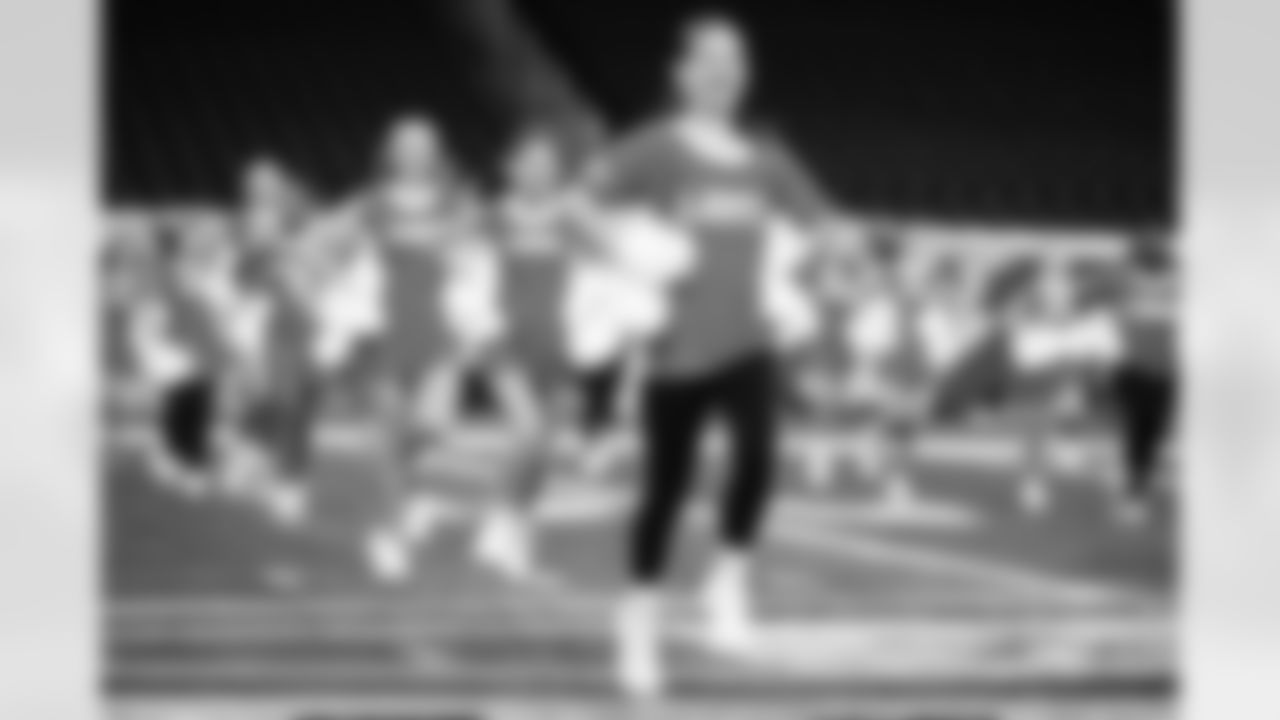 Participants during the junior cheer clinic at Ford Field on Dec. 7, 2025 in Detroit. (Mike Ferdinande/Detroit Lions)