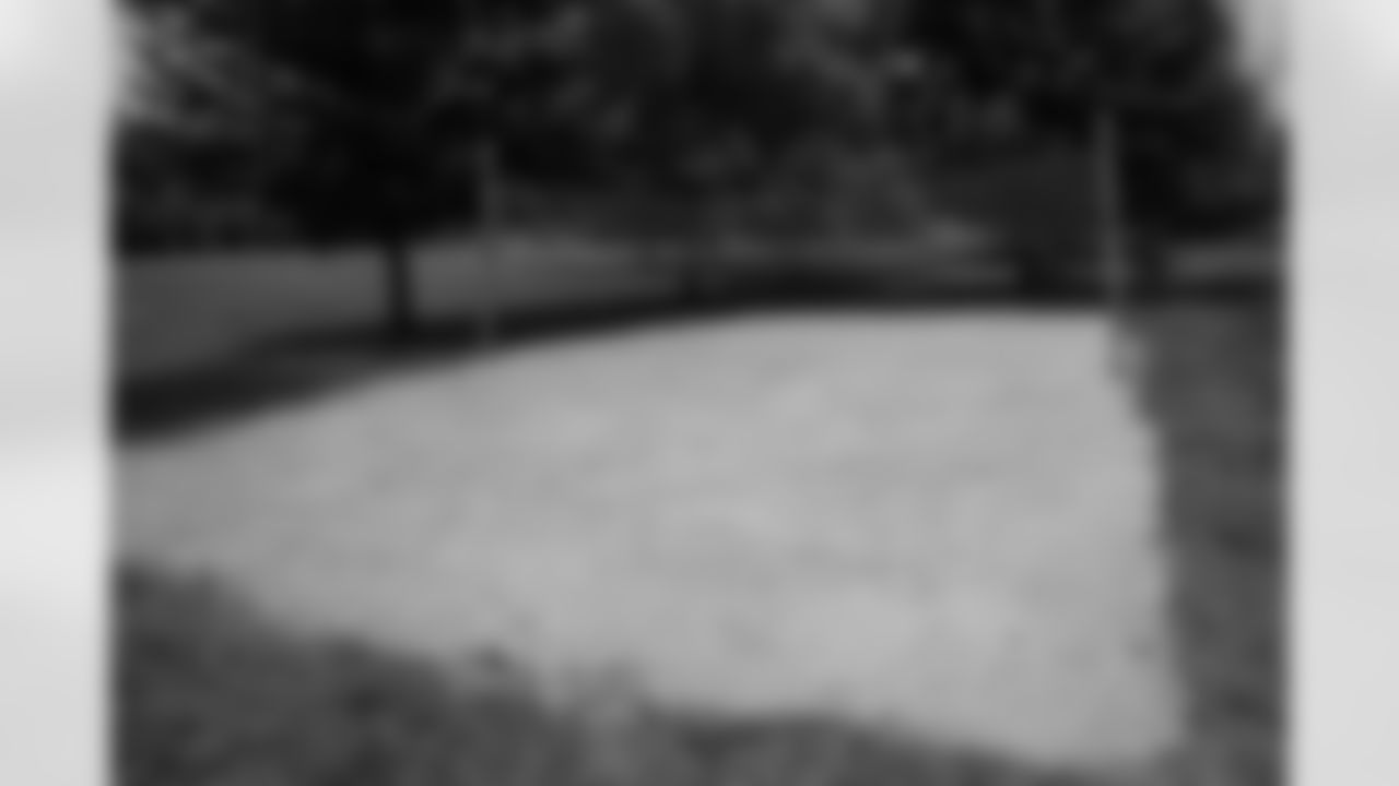 A completed volleyball court after a spring cleanup event at the Delray Community Center on June 10, 2025 in Detroit. (Mike Ferdinande/Detroit Lions)