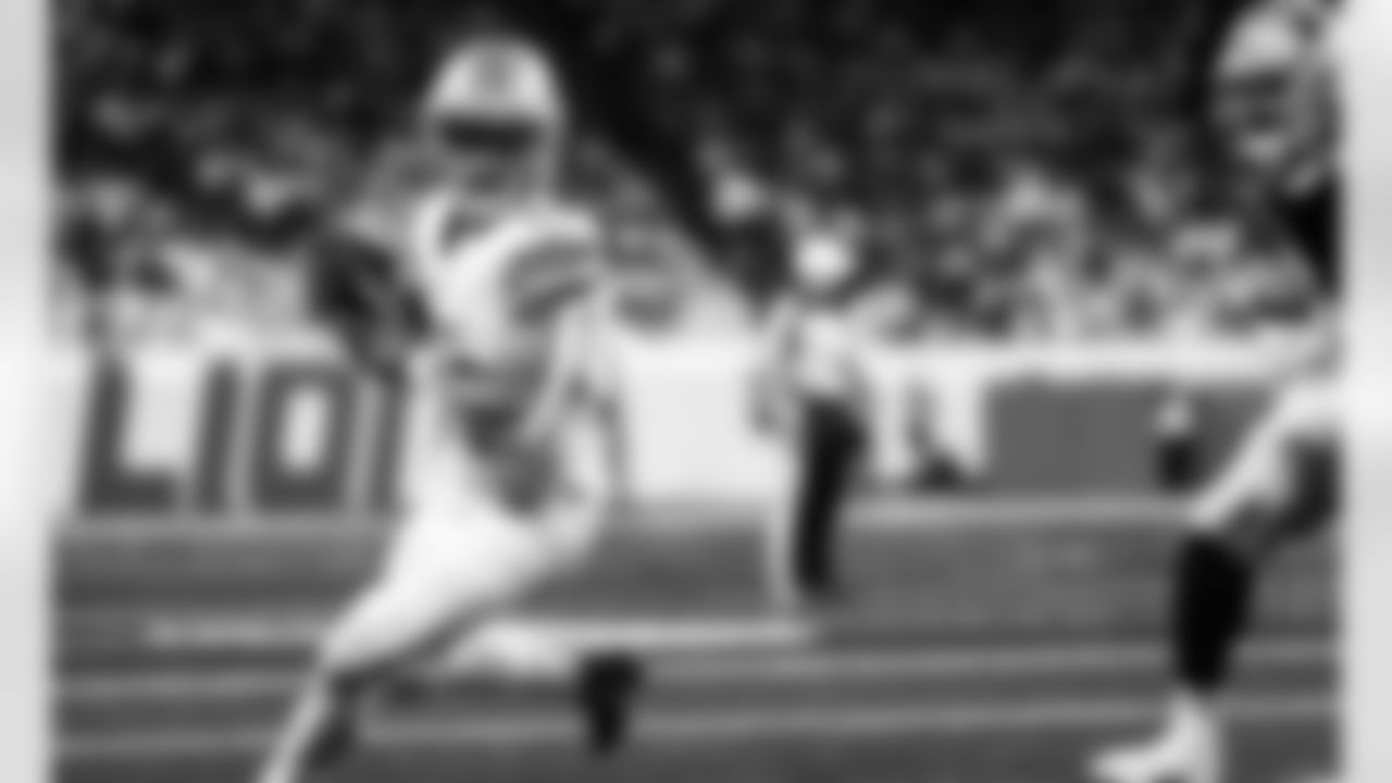 Detroit Lions wide receiver Amon-Ra St. Brown (14) during an NFL football game against the Dallas Cowboys on Thursday, Dec. 4, 2025 in Detroit. (Jeff Nguyen/Detroit Lions via AP)