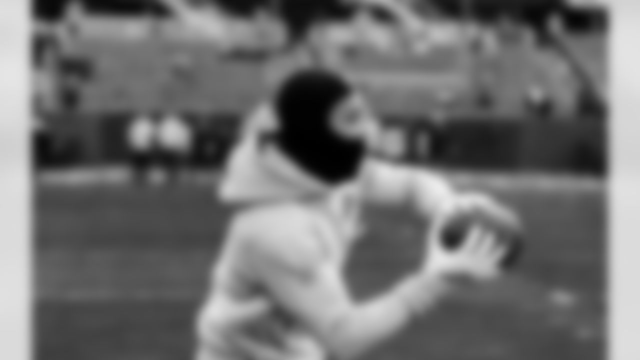 Detroit Lions wide receiver Amon-Ra St. Brown (14) before an NFL football game against the Chicago Bears on Sunday, Jan. 4, 2026 in Chicago. (Jeff Nguyen/Detroit Lions via AP)