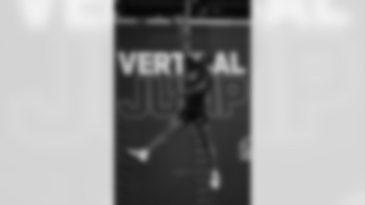 Kansas State defensive back VJ Payne (44) runs a drill at the NFL football scouting combine in Indianapolis, Friday, Feb. 27, 2026. (AP Photo/Julio Cortez)