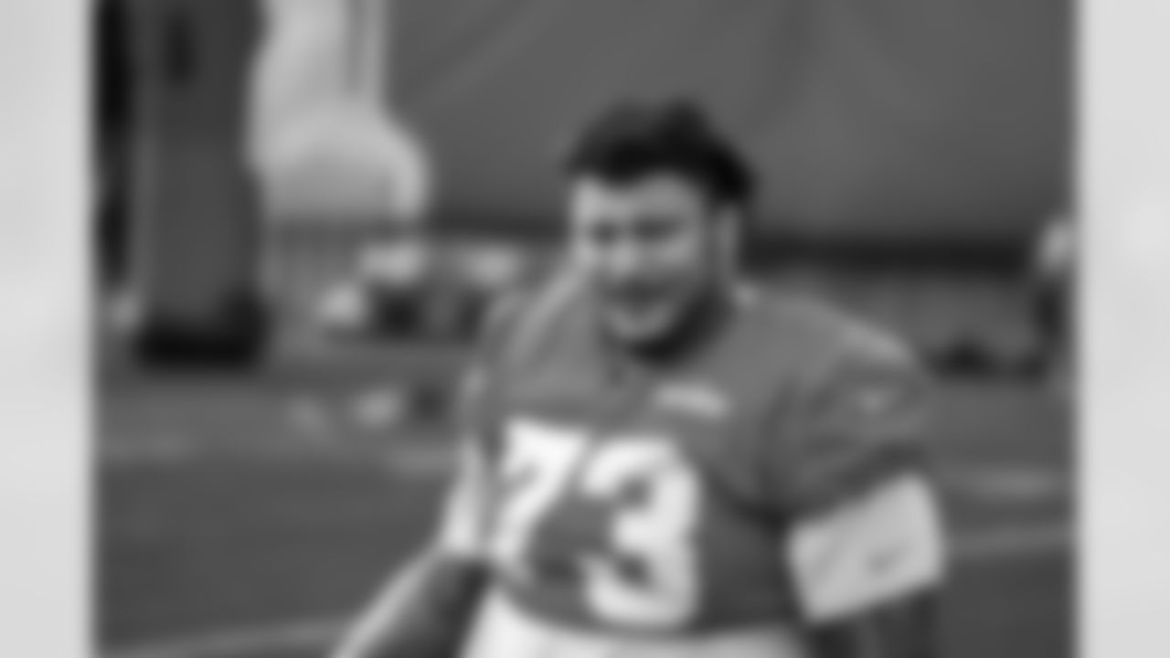 Detroit Lions offensive lineman Christian Mahogany (73) during practice at the Meijer Performance Center on Oct. 17, 2025 in Allen Park, Mich. (Jeff Nguyen/Detroit Lions)