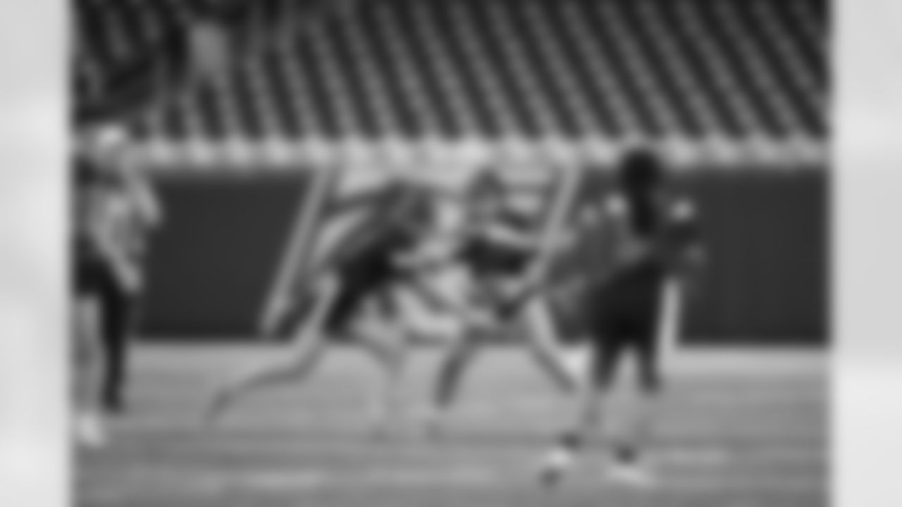 Brighton (#1) v L'anse Cruse North (#5) during the Michigan Girls High School Flag Football state championship at Ford Field on June 1, 2025 in Detroit. (Carl Jones II/Detroit Lions)
