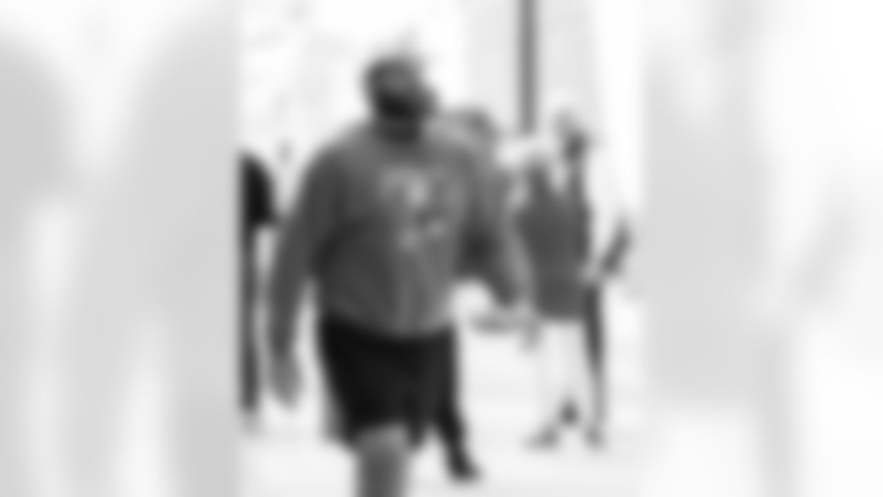 Detroit Lions defensive lineman Pat O'Connor (95) arrives before an NFL football game against the Miami Dolphins, Saturday, August 16 in Detroit. (Jeff Nguyen/Detroit Lions via AP)