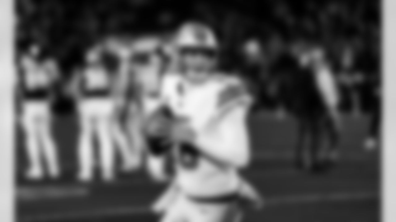 Detroit Lions quarterback Jared Goff (16) before an NFL football game against the Philadelphia Eagles on Sunday, Nov. 16, 2025 in Philadelphia. (Jeff Nguyen/Detroit Lions via AP)