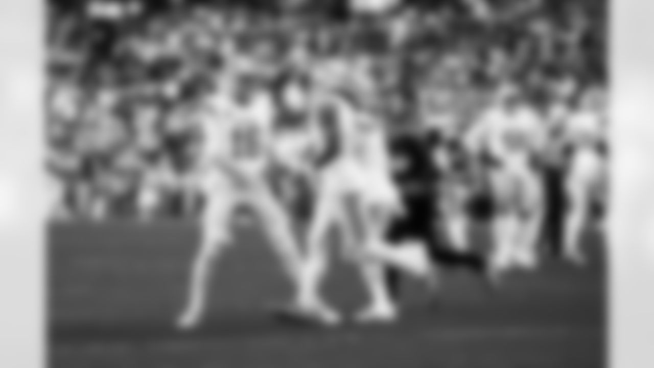 Detroit Lions quarterback Jared Goff (16), Detroit Lions running back Jahmyr Gibbs (0) and Detroit Lions running back David Montgomery (5) during an NFL football game against the Washington Commanders on Sunday, Nov. 9, 2025 in Landover, Md. (Jeff Nguyen/Detroit Lions via AP)