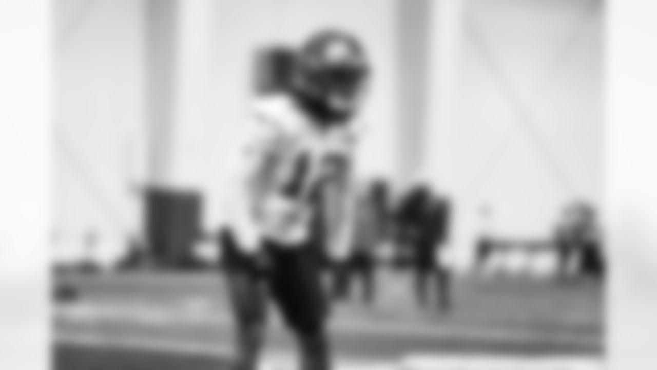 Detroit Lions safety Thomas Harper (12) during practice at the Meijer Performance Center on Nov. 20, 2025 in Allen Park, Mich. (Jeff Nguyen/Detroit Lions)