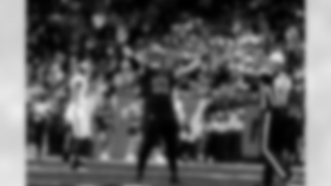 Detroit Lions defensive lineman Roy Lopez (51) celebrates during an NFL football game against the New York Giants on Sunday, Nov. 23, 2025 in Detroit. (Jeff Nguyen/Detroit Lions via AP)