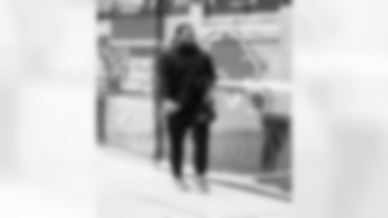 Detroit Lions defensive lineman Alim McNeill (54) arrives to an NFL football game against the Pittsburgh Steelers on Sunday, Dec. 21, 2025 in Detroit. (Jeff Nguyen/Detroit Lions via AP)