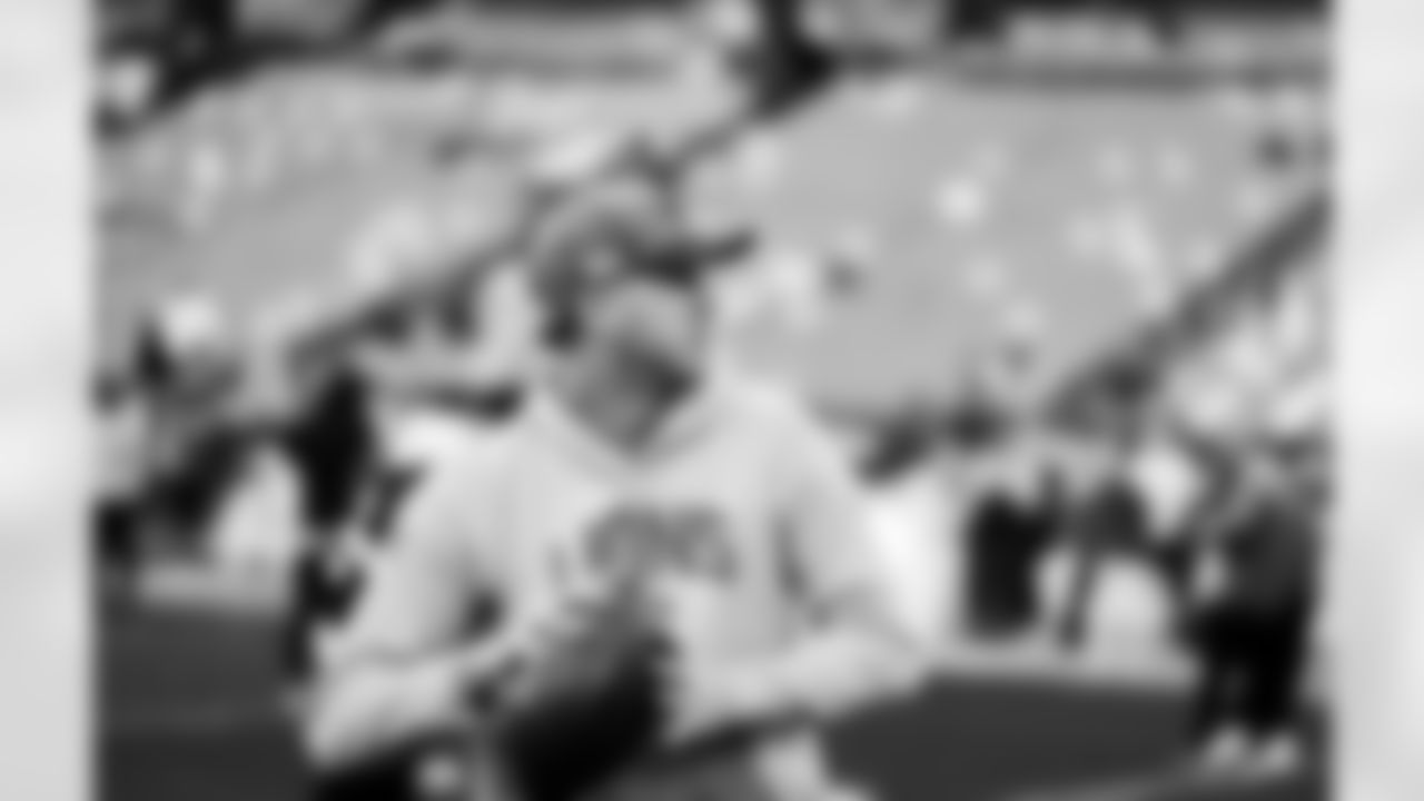 Detroit Lions quarterback Jared Goff (16) before an NFL football game against the Washington Commanders on Sunday, Nov. 9, 2025 in Landover, Md. (Jeff Nguyen/Detroit Lions via AP)