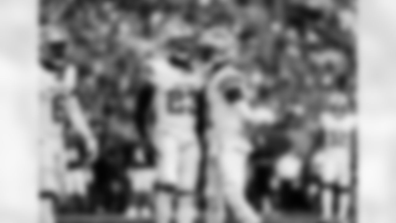 Detroit Lions cornerback Rock Ya-Sin (23) and Detroit Lions safety Kerby Joseph (31) during an NFL football game against the Cincinnati Bengals on Sunday, Oct. 5, 2025 in Cincinnati. (Jeff Nguyen/Detroit Lions via AP)